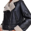 B3 Black Leather Aviator Jacket Women's