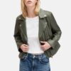 Womens Green Motorcycle Jacket