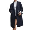 Womenâ€™s Navy Blue Long Wool Coat