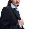 Womenâ€™s Navy Blue Long Wool Coat