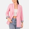 Women's Pink Wool Blazer With Pockets
