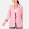 Women's Pink Wool Blazer With Pockets
