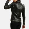 Womens Motorcycle Black Punk Leather Jacket