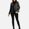 Womens Studded Black Punk Leather Jacket
