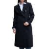 Womenâ€™s Navy Blue Long Wool Coat