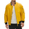 Mens Real Lambskin Leather Bomber Jacket