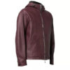 Mens Maroon Zip Up Hooded Jacket