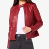 Amanda Arcuri Sheriff Country S01 Skye Red Leather Jacket