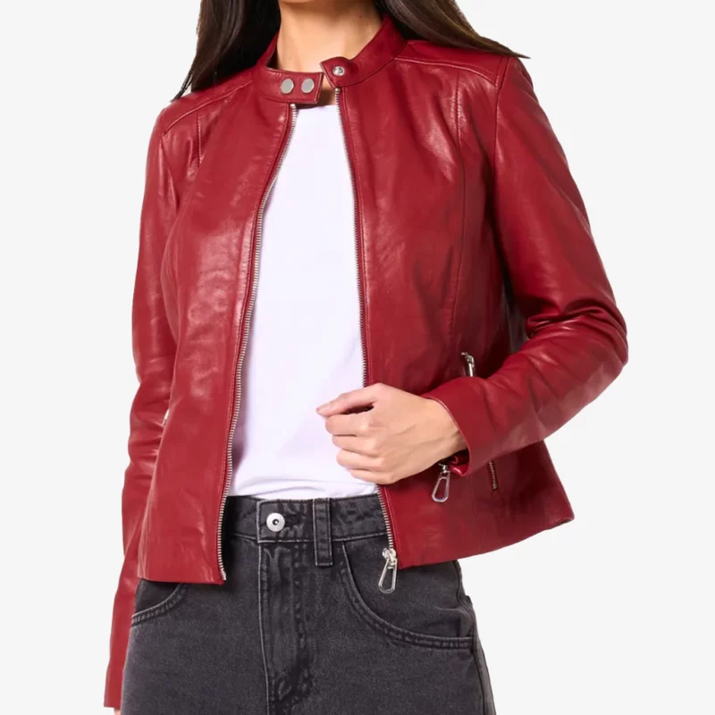 Amanda Arcuri Sheriff Country S01 Skye Red Leather Jacket