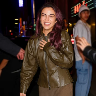Camila Mendes NYC 2025 Leather Jacket