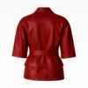Elena Matei Robin Hood 2025 Red Leather Jacket