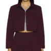 Javicia Leslie High Burgundy Jacket