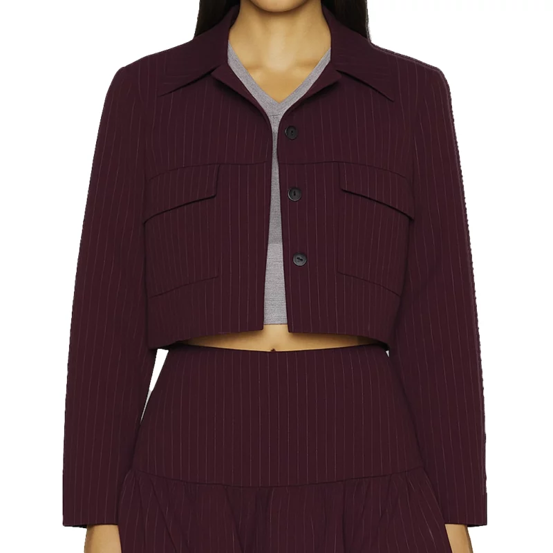 Javicia Leslie High Burgundy Jacket