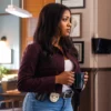 Javicia Leslie High Potential Burgundy Jacket