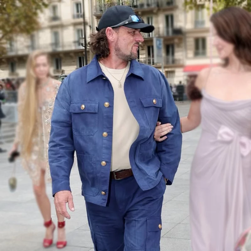 Jeremy Dufrene Valentino Show 2025 Blue Jacket