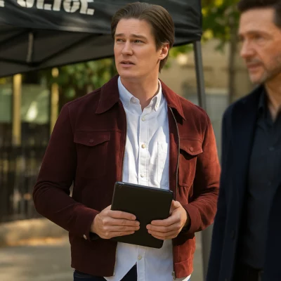 Justin Kelly Hudson and Rex S08 Jesse Burgundy Suede Jacket