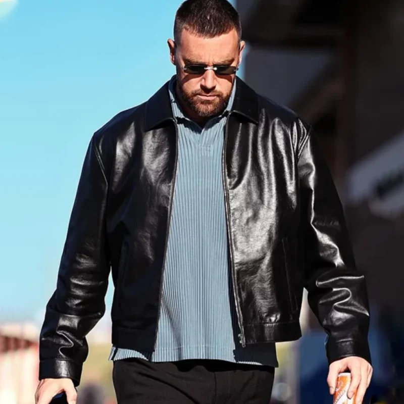 Kelce Chiefs Game Leather Jacket