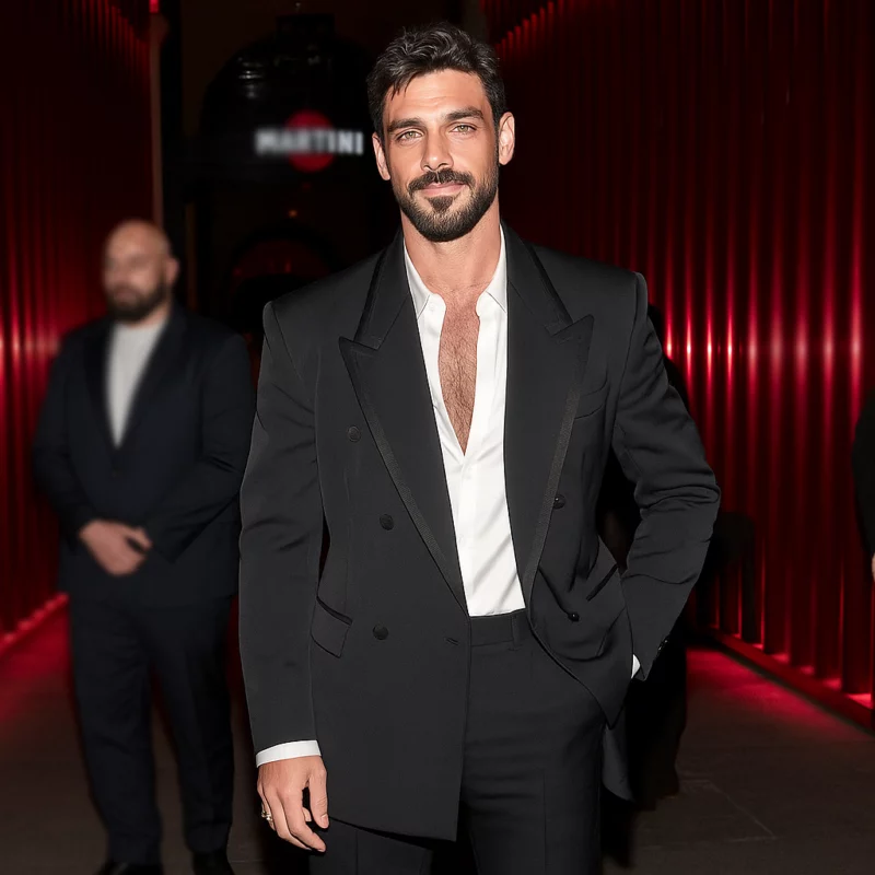 MicheleMorrone Fashion Show 2025 Black Suit