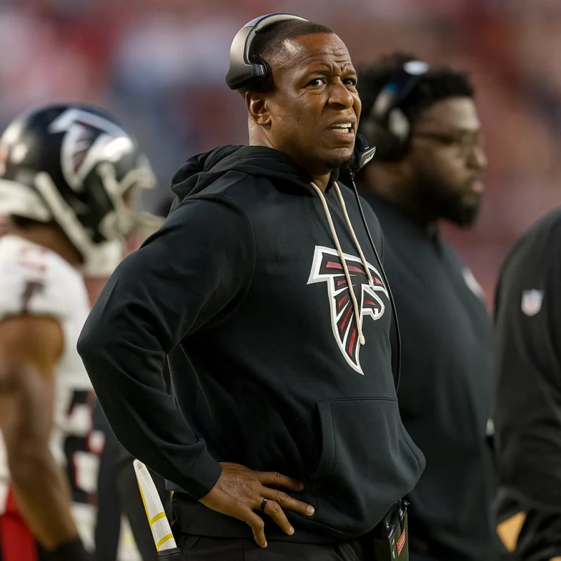 Raheem Morris Atlanta Falcons Sideline Black Hoodie
