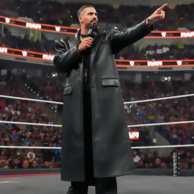 Seth Rollins WWE RAW Black Long Coat