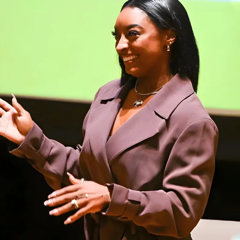 Simone Biles BuenosAires Brown Blazer