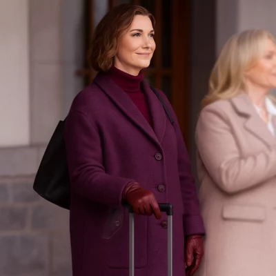 An Alpine Holiday Ashley Williams Purple Coat