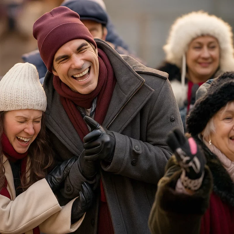 Brandon Routh A Keller Christmas Vacation 2025 Cal Grey Coat