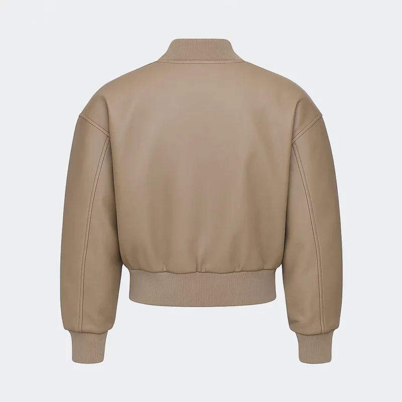 Brown Cropped Leather Jacket