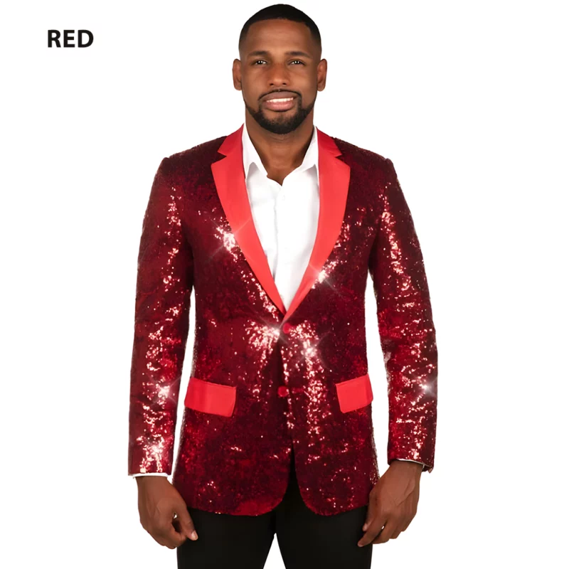 Christmas Sequin Red Blazer