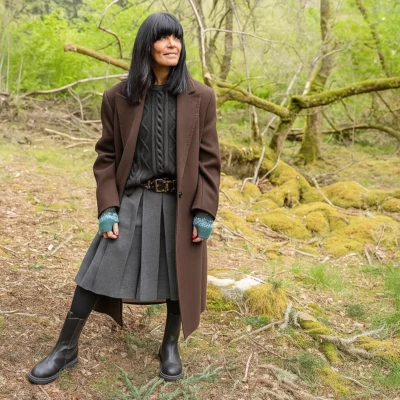 Claudia Winkleman The Celebrity Traitors Brown Coat