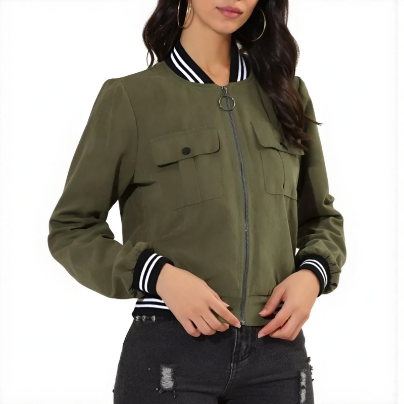 DomiNque Perry Unexpected Christmas 2025 Marissa Green Bomber Jacket