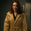 Emma Mackey Ella McCay Brown Coat