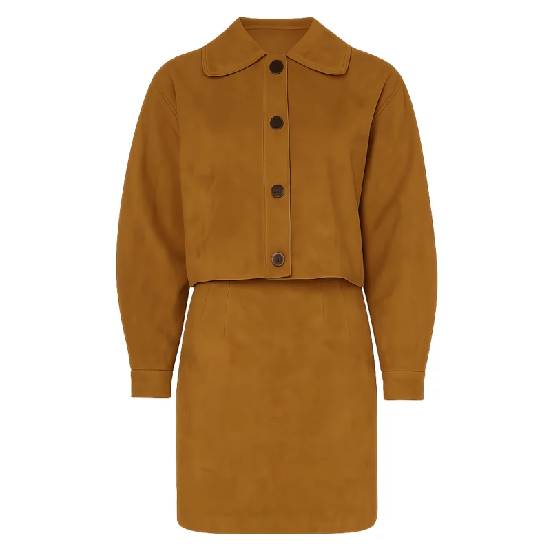 Emma Stone Bugonia Promotion SiriusXM Suede Jacket