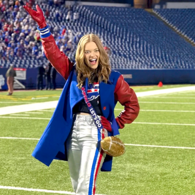 Gabe DeLuca Holiday Touchdown A Bills Love Story 2025 Matthew Daddario Green Jacket