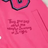 Gag City 2025 Heavy NIT Pink Varsity Jacket