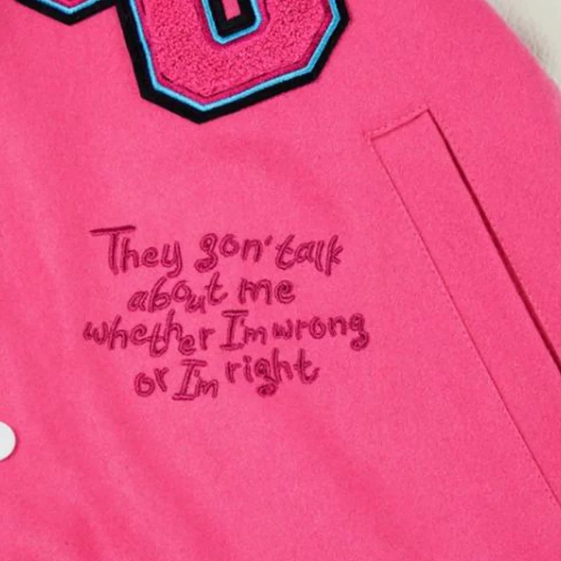 Gag City 2025 Heavy NIT Pink Varsity Jacket