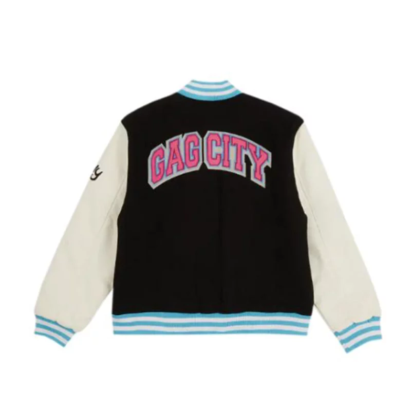 Gag City Heavy Nit Black Varsity Jacket