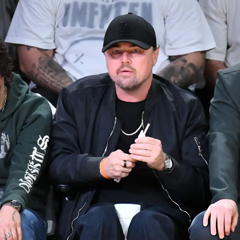 LA Lakers 2025 Leonardo DiCaprio Black Jacket