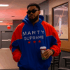 Marty Supreme Karl-Anthony Towns Blue Hooded Jacket