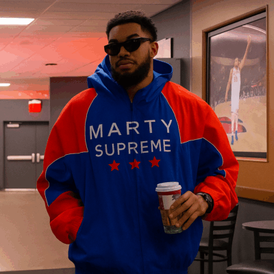 Marty Supreme Karl-Anthony Towns Blue Hooded Jacket