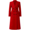 Meghan Ory A Christmas Angel Match 2025 Monica Red Wool Coat