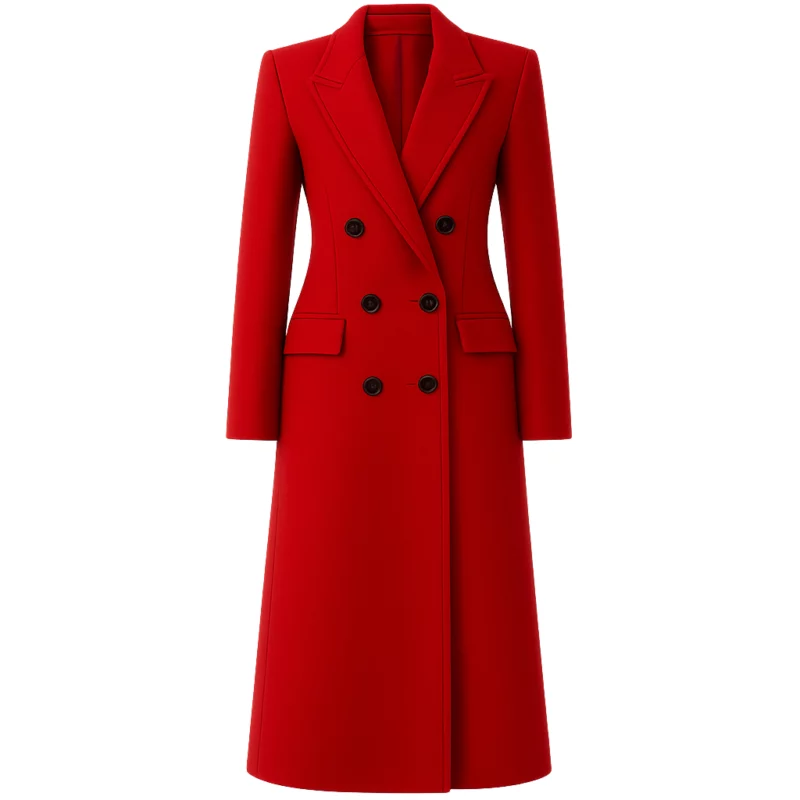 Meghan Ory A Christmas Angel Match 2025 Monica Red Wool Coat