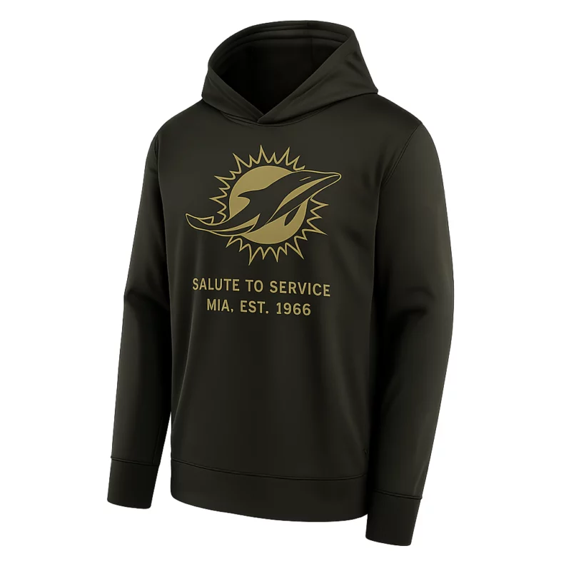 Miami Dolphins Salute To Service 2025 Tua Tagovailoa Black Hoodie