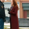 Mistletoe Murders S02 Sarah Drew Maroon Coat