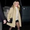 NYC Sabrina Carpenter Grammy Nominations beige Coat