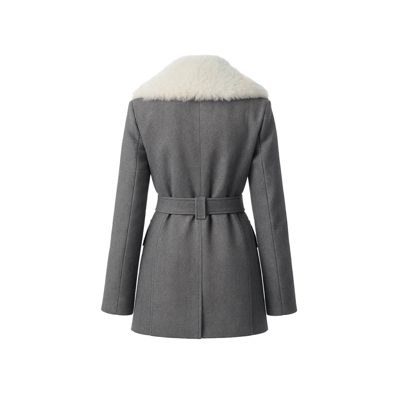 NYC Sydney Sweeney Grey Coat back