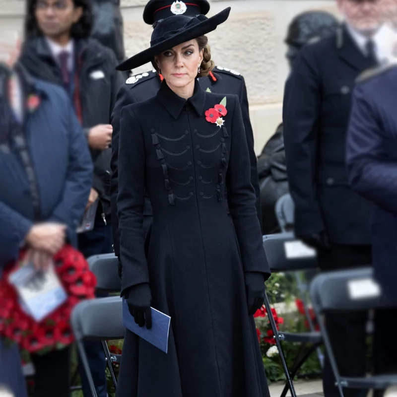 Remembrance Day Kate Middleton Black Coat