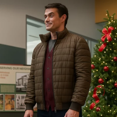 Robert Buckley Merry Christmas Ted Cooper Puffer Jacket