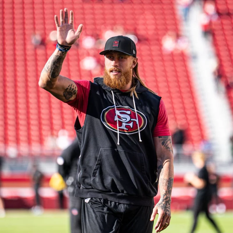 San Francisco 49ers 2025 George kittle Sleeveless Black Hoodie