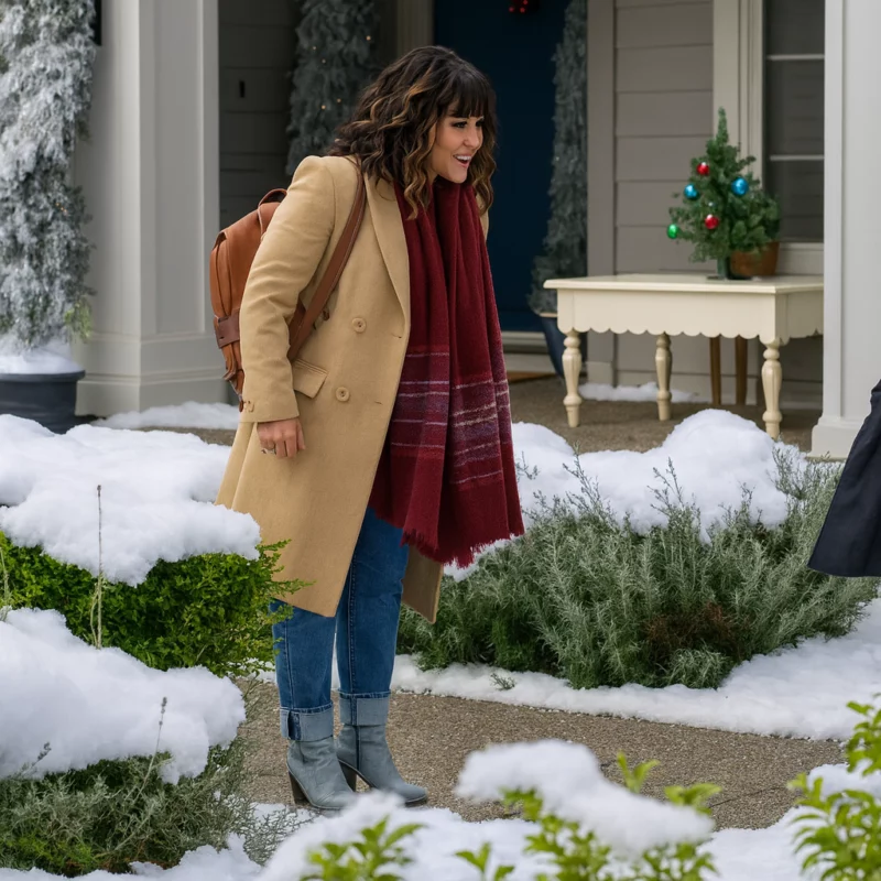 The Season Tamera Mowry Housley Brown Coat